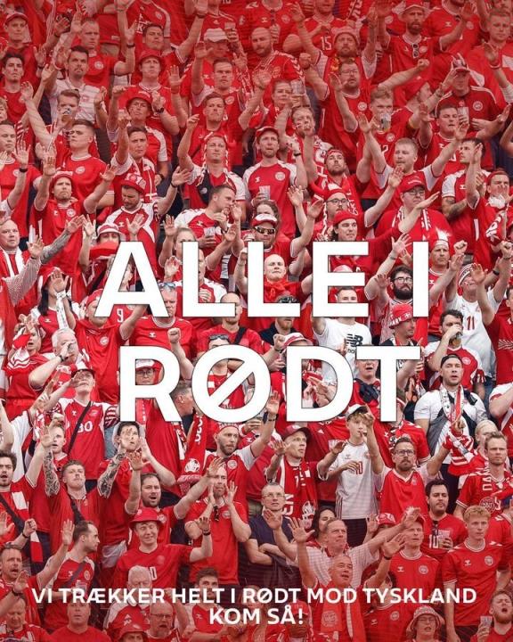 红白海洋！丹麦国家队呼吁球迷穿红色球衣到现场观战与德国的比赛