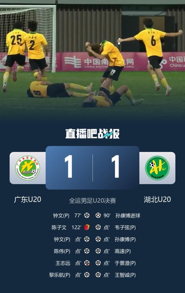 创历史！湖北U20夺冠是湖北足球史上首次夺得全运会金牌